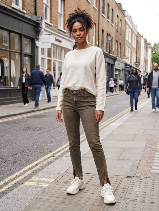 MOTHER Denim - Mother Women Green Zip-Hem Jeans